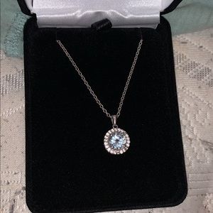 Aquamarine sterling silver necklace